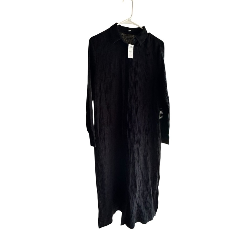 Express NWT  Shirt Dress Collared Long Sleeve Midi Minimalist Chic Size Small